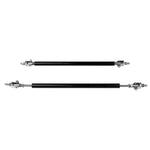 Black Adjustable Front Bumper Lip Splitter Strut Rod Tie Support Bars (E10493601CP)For Univer - 2 Piece