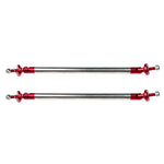 Red Adjustable Front Car Bumper Lip Splitter Strut Rod Tie Support Bar （E10493901CP） For Universal - 2 Piece