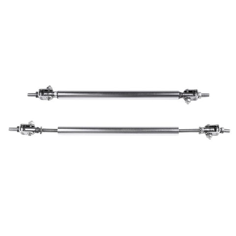 Pair Silver Bumper Adjustable Car Lip Splitter Strut Rod Tie Bars(E10494101CP） For Universal - 2 Piece