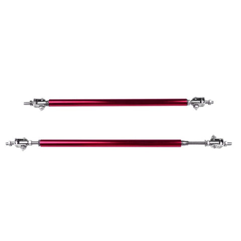 Red Adjustable Front Bumper Lip Splitter Strut Rod Tie Support Bar (E10494301CP)For Universal - 2 Piece