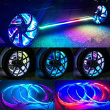 15.5" Universal Dream Chasing Colors LED Wheel Ring Lights for Truck 4pc Blue-tooth App Controlled