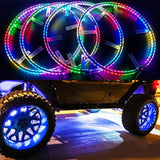 15.5" Universal Dream Chasing Colors LED Wheel Ring Lights for Truck 4pc Blue-tooth App Controlled