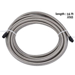 16Ft/5 Meter AN10 PTFE E85 Fuel Line Kit Silver Red