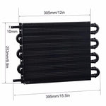 8 Row Universal Aluminum Transmission Oil Cooler Radiator Black