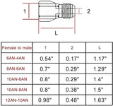 Female AN6 to Male AN4 Flare Reducer Hose Fitting Adapter Black