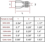 SPELAB Female AN8/AN10 to Male AN6 Flare Reducer Hose Fitting Adapter Black