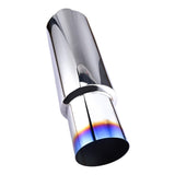 N1 Universal 2" Inlet 3" Outlet Performance Exhaust Muffler with Straight Blue Burnt Tip - Moderate Sound