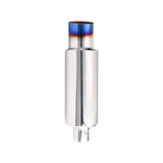 N1 Universal 2" Inlet 3" Outlet Performance Exhaust Muffler with Straight Blue Burnt Tip - Moderate Sound