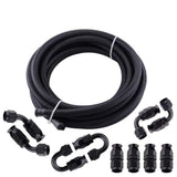 SPELAB 16Ft/5 Meter AN6/AN8/AN10 Meter PTFE E85 Fuel Line Kit  Black