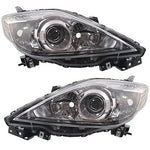 Headlight Set For 2008-2009 Mazda 5 Left and Right Black Bezel 2Pc