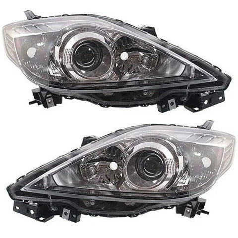 Headlight Set For 2008-2009 Mazda 5 Left and Right Black Bezel 2Pc