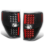 2009-2014 d F150 Truck Pair Full LED Tail Brake Lights Reverse Lamp Black