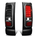 1994-2002 Dodge Ram 1500 2500 3500 Full LED Tail Brake Light Stop Lamp Black