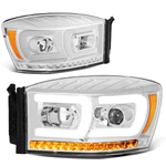 06-09 Ram Truck Dual LED DRL+Sequential Turn Signal Projector Headlight Lamp