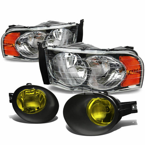 02-05 RAM CHROME HOUSING AMBER REFLECTOR HEADLIGHTS/LAM