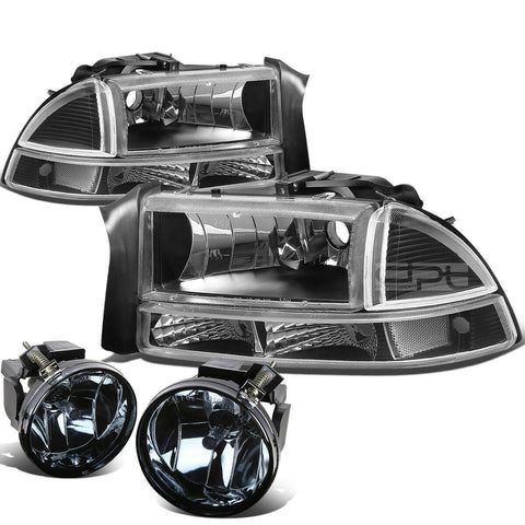 01-04 DAKOTA/DURANGO BLACK CLEAR HEADLIGHT+SIGN