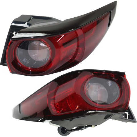 Tail Light Set For 2017-2021 Mazda CX-5 Left and Right Outer Red Lens Halogen