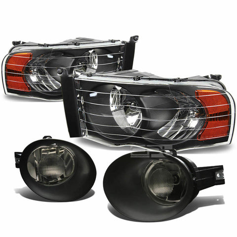 02-05 RAM BLACK HOUSING AMBER CORNER REFLECTOR HEADLIGHTS/LAM