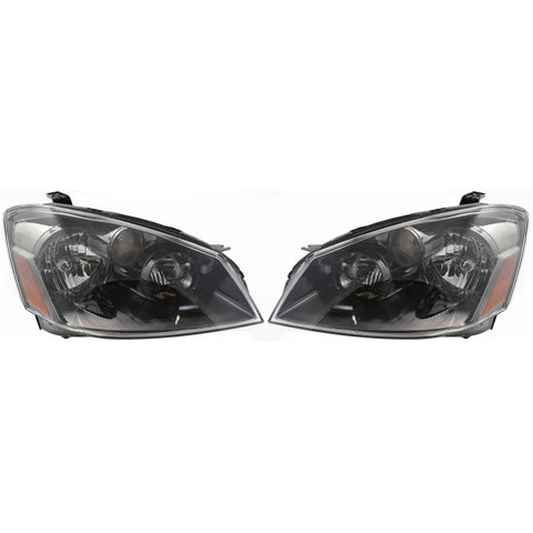 05-06 Replacement Black Headlight Pair For Nissan Altima 4 Door Sedan w/Bulbs