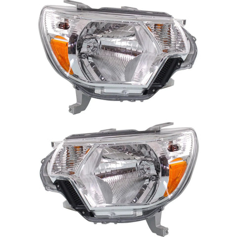 Halogen Headlight Set For 2012-2015 Toyota Tacoma Left & Right w/Bulbs Pair CAPA