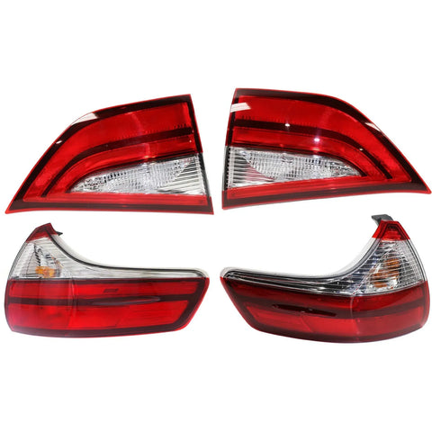 Tail Light Set For 2015-2019 Toyota Sienna LH RH Inner Outer Clear/Red/LED CAPA