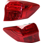 Tail Light Set For 2013-2015 Acura RDX Left Right Outer Red Lens Halogen CAPA