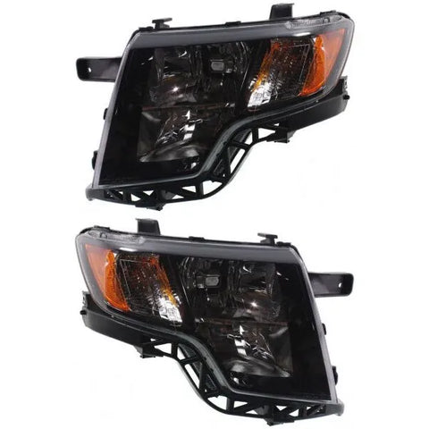 Headlight Set For 2009-2010 Ford Edge Left and Right With Bulb 2Pc