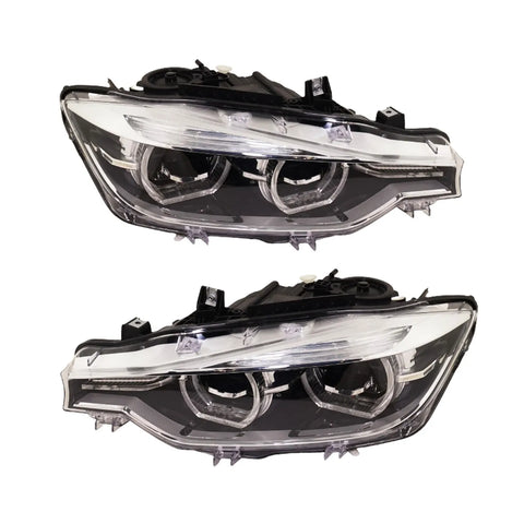 Headlight Set For 2016 BMW 328i 17-18 330i Driver Passenger With bulbs LED