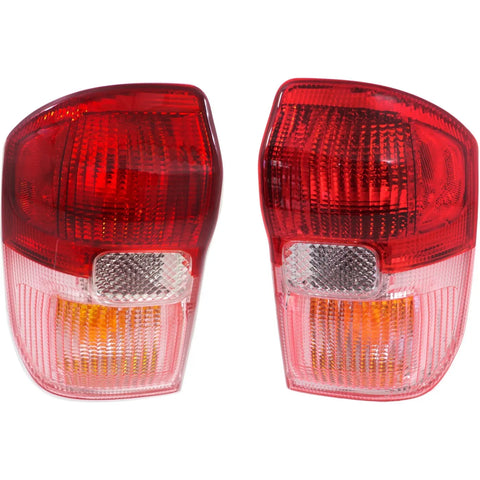 Set of 2 Tail Light For 2001-2003 Toyota RAV4 LH & RH Clear & Red Lens