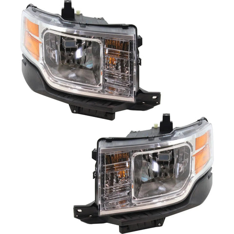 Headlight Set For 2009 2010 2011 2012 Ford Flex Left and Right With Bulb 2Pc