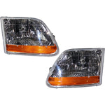 Headlight Set For 2001-2003 Ford F-150 Driver and Passenger Side CAPA Clear Lens