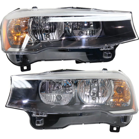 Headlight Set For 2015-2017 BMW X3 Left & Right 15-18 BMW X4 Clear Lens Halogen