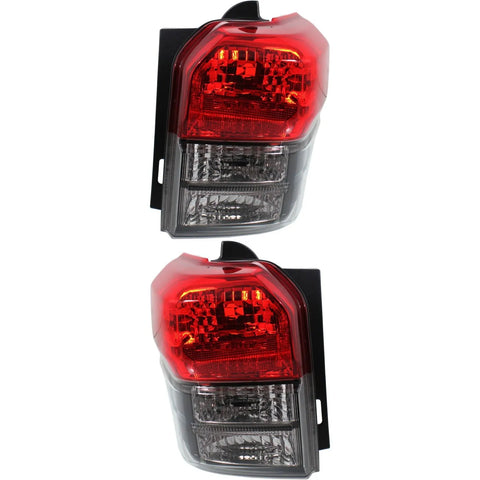 Halogen Tail Light Set For 2010-2013 Toyota 4Runner Clear/Red/Black Int 2Pcs