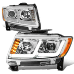 [LED DRL+Signal] 11-13 Jeep Grand Cherokee Projector Headlight Chrome/Amber