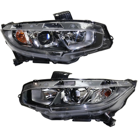 Headlight For 2016-2018 Honda Civic Pair Driver and Passenger Side CAPA