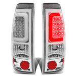 1999-2003 Silverado Sierra 1500 2500 LED C-Tube Tail Brake Light Lamp Chrome