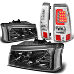 03-07 SILVERADO BLACK+CLEAR CORNER HEADLIGHT+CHRO