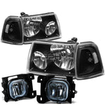 04-05 RANGER BLACK CLEAR HEADLIGHT+TURN SIGNAL LAMP+SMOKED OE FOG LIGHT