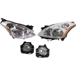 Headlight Kit For 2010-2012 Nissan Altima Left and Right 4-Door Sedan 4Pc