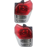 Halogen Tail Light Set For 2010-2013 Toyota 4Runner Clear & Red Lens 2Pcs