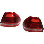 Halogen Tail Light Set For 2012-15 Volkswagen Passat Outer Clr/Red w/Bulbs 2Pcs