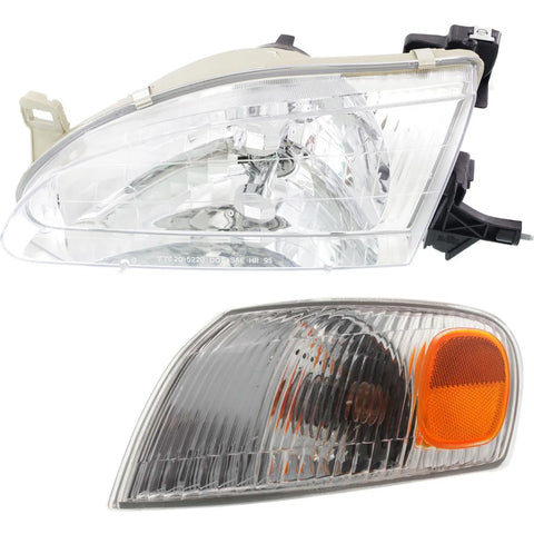 Headlight Kit For 98-2000 Toyota Corolla Left 4-Door Sedan 2Pc