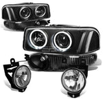 00-07 DENALI BLACK CLEAR HEADLIGHT+TURN SIGNAL LAMP+CHROME OE FOG LIGHT