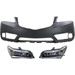 Headlight Kit For 2014-2016 Acura MDX Driver and Passenger Side Clear Lens LED