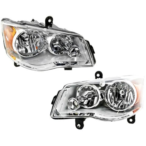 Headlight LH and RH For 11-20 Dodge Grand Caravan 08-16 Chrysler Town & Country