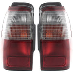 Halogen Tail Light Set For 1996-1997 Toyota 4Runner Clear/Red w/ Bulbs 2Pcs