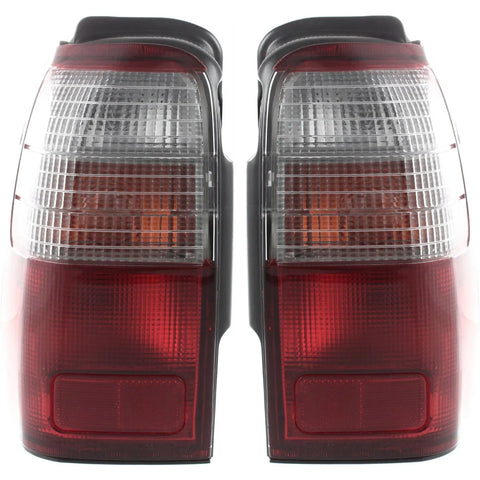 Halogen Tail Light Set For 1996-1997 Toyota 4Runner Clear/Red w/ Bulbs 2Pcs