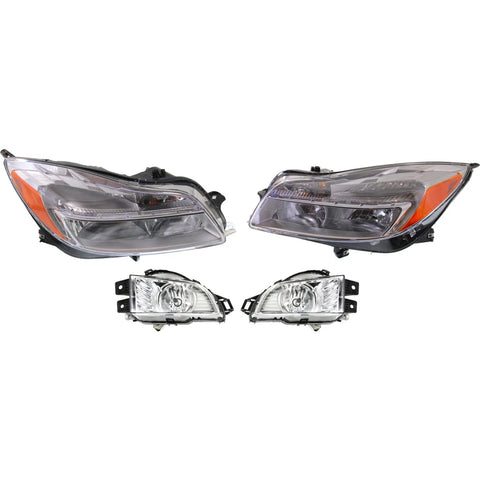 Headlight Kit For 2011-2013 Buick Regal Driver and Passenger Side Clear Lens