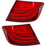 Halogen Tail Light Set For 2011-2013 BMW 528i Sedan Outer Red Lens w/Bulbs 2Pcs