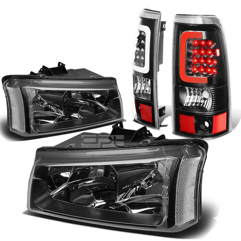 03-07 SILVERADO BLACK+CLEAR CORNER HEADLIGHT+3D LED BAR TAIL LIGHT/LAMP KIT